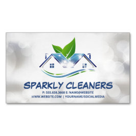 Carte De Visite Magnétique Service de nettoyage | Logo Sparkly House