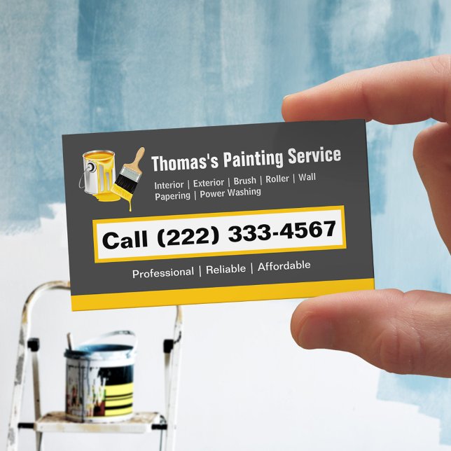 Carte De Visite Magnétique Service de peinture professionnel Peintre Peinture (Créateur téléchargé)