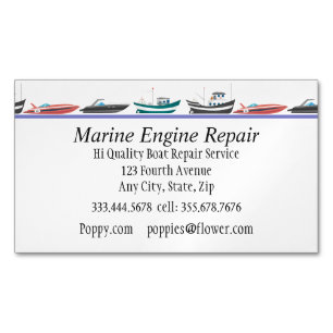 Carte De Visite Magnétique Service de réparation des moteurs maritimes