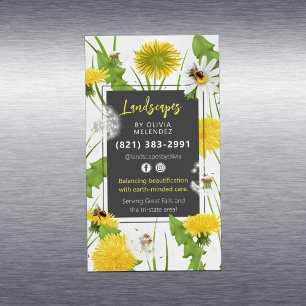 Carte De Visite Magnétique Service d'entretien de pelouse naturelle Promo Dan