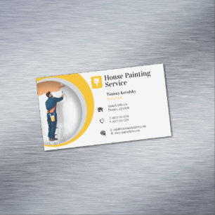 Carte De Visite Magnétique Services de peinture   Peintre au travail