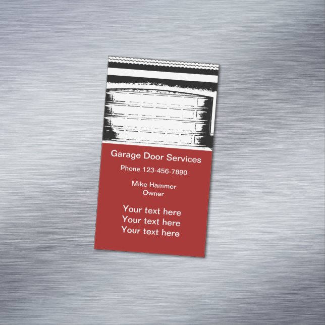Carte De Visite Magnétique Services de porte de garage (In Situ)