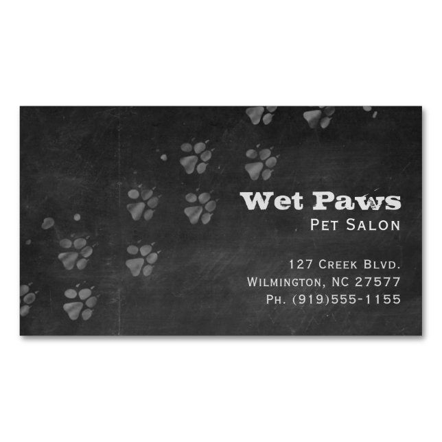 Carte De Visite Magnétique Services d'élevage de chiens en tableau noir (devant)