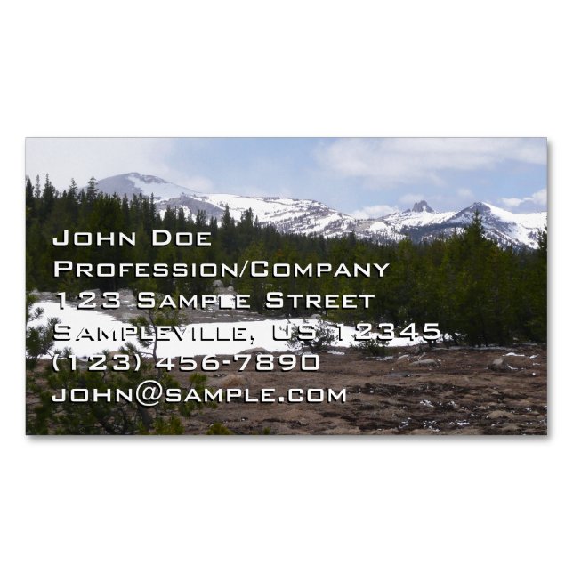 Carte De Visite Magnétique Sierra Nevada Montagnes et neige à Yosemite (devant)
