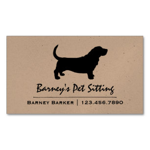 Carte De Visite Magnétique Silhouette de la race de chien Basset Hound
