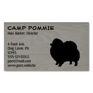 Carte De Visite Magnétique Silhouette de Pomeranian noir