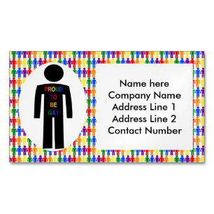 Carte De Visite Magnétique Silhouette et Rainbow Men gays LGBTQ