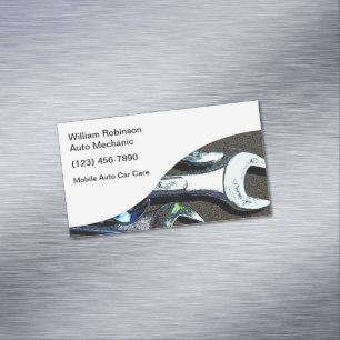 Carte De Visite Magnétique Simple Car Care Mechanic