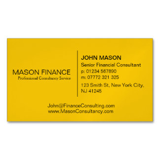 Carte De Visite Magnétique Simple Generic Yellow Business Card