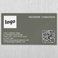 Simple Logo et Code QR Vert Sauge
