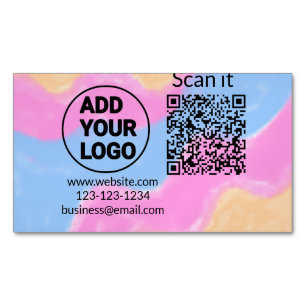 Carte De Visite Magnétique Simple minimal q r code add logo scan code name we