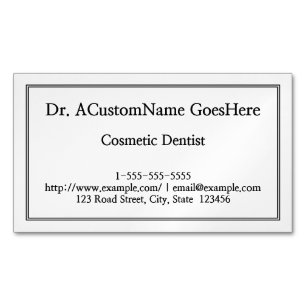 Carte de visite magnétique simple pour dentiste co