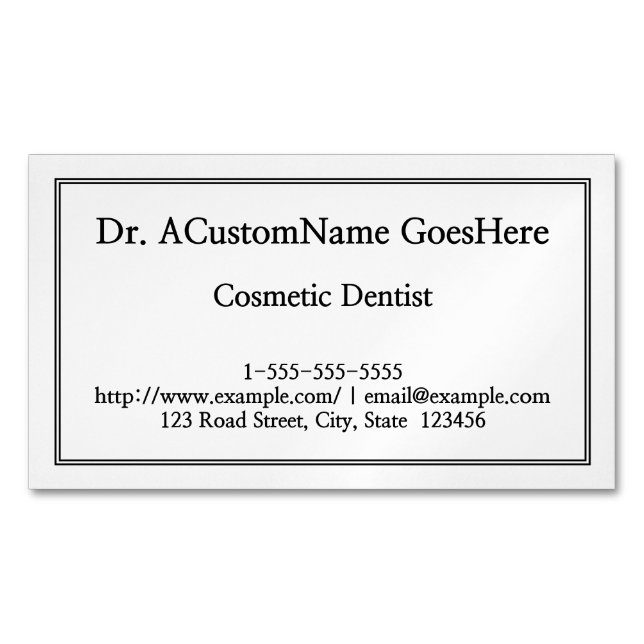 Carte de visite magnétique simple pour dentiste co (devant)