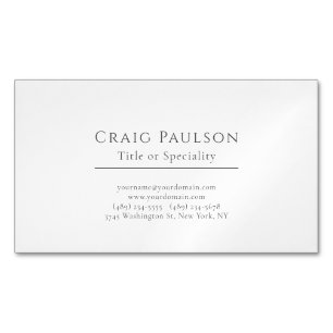 Carte De Visite Magnétique Simple professionnel simple et attrayant minimalis