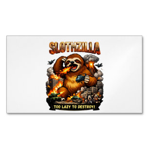 Carte De Visite Magnétique Slothzilla Trop Paresseux pour Détruire, Drôle de 