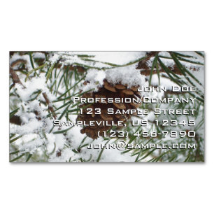 Carte De Visite Magnétique Snowy Pine Cone I