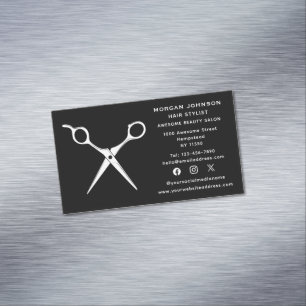 Carte De Visite Magnétique Social Media Coiffeur coiffeur Beauticier