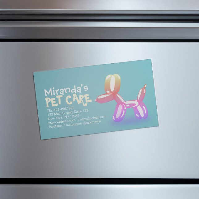 Carte De Visite Magnétique Soins pour animaux de compagnie Gros assis Baignad (Créateur téléchargé)