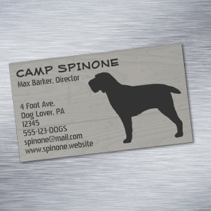 Carte De Visite Magnétique Spinone Italiano Chien Silhouette Faux Style Bois