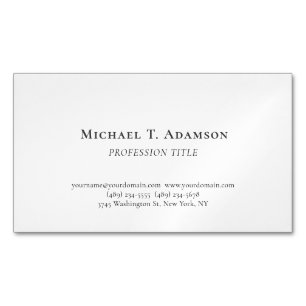 Carte De Visite Magnétique Style Rétro Élégant Simple Noir & Blanc
