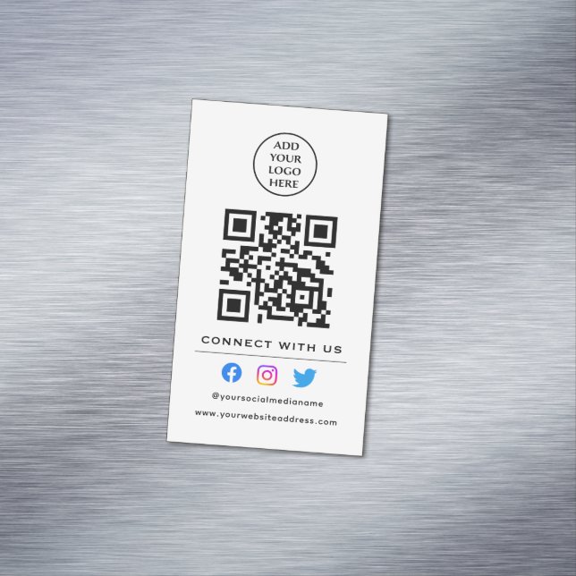 Carte De Visite Magnétique Suivez L'Analyse Pour Vous Connecter Avec Nous Cod (In Situ)