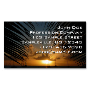 Carte De Visite Magnétique Sunset Through Palm Fronds