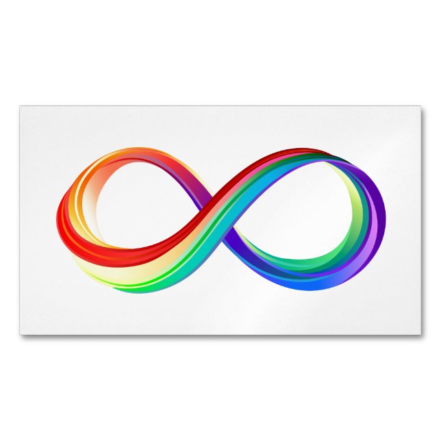 Carte De Visite Magnétique Symbole d'infinité arc-en-ciel stratifié (devant)