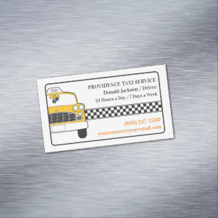 Carte De Visite Magnétique Taxi cabine jaune