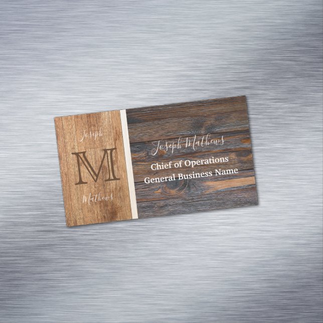 Carte De Visite Magnétique Teinte de bois rustique (In Situ)