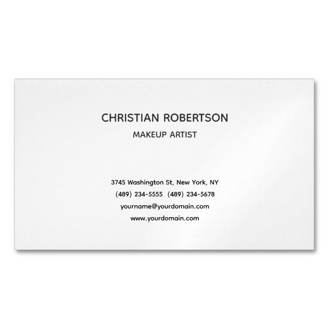 Carte De Visite Magnétique Tendance Noir Blanc Professionnel Design Moderne (devant)