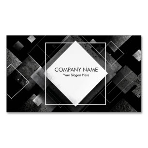 Carte De Visite Magnétique Texture géométrique abstraite diamant noir blanc