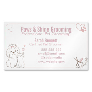 Carte De Visite Magnétique Toiletteur pour animaux | Chien & Chat personnalis