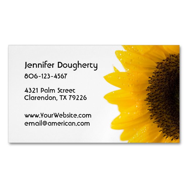 Carte De Visite Magnétique Tournesol (devant)