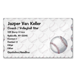 Carte De Visite Magnétique Tout le Motif de baseball