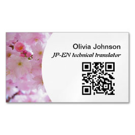 Carte De Visite Magnétique Traducteur indépendant japonais fleurs de cerisier