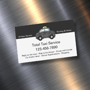 Carte De Visite Magnétique Transport Cool à l'aéroport de Taxi