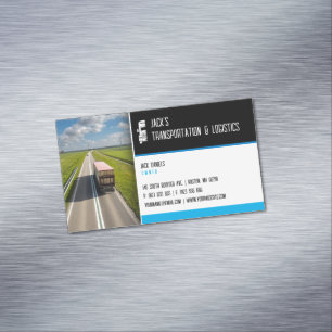 Carte De Visite Magnétique Transport et logistique   Camion