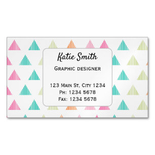 Carte De Visite Magnétique Triangle arc-en-ciel coloré design graphique rétro