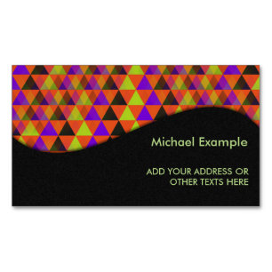 Carte De Visite Magnétique Triangles sans couture motif - vert noir violet
