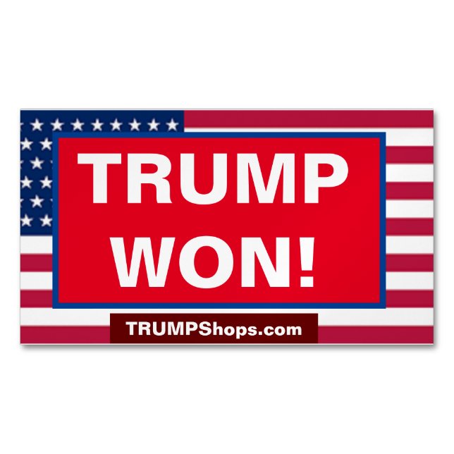 Carte De Visite Magnétique TRUMP WON ! pack de 25 Patriotiques (devant)