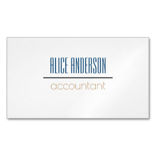 Carte De Visite Magnétique Turquoise simple géométrique moderne comptable ent
