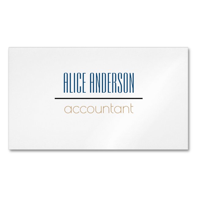 Carte De Visite Magnétique Turquoise simple géométrique moderne comptable ent (devant)