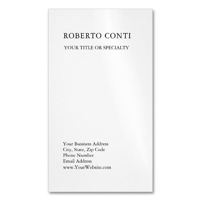 Carte De Visite Magnétique Unique minimaliste moderne (devant Vertical)