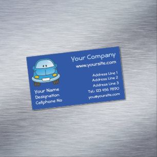 Carte De Visite Magnétique Voiture Carton Bleu