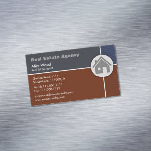 Carte De Visite Magnétique Vrai professionnel de l'agence immobilière  
