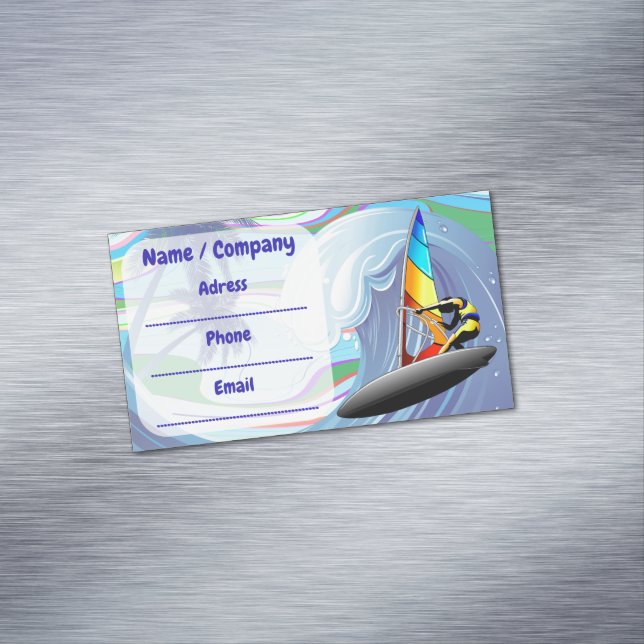 Carte De Visite Magnétique WindSurfer sur Big Ocean Waves (In Situ)