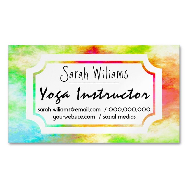 Carte De Visite Magnétique Yoga aquarelle moderne (devant)