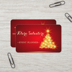 Carte De Visite Magnifique Arbre Parfait De Noël Or Sparkly