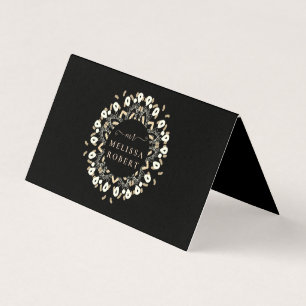 Carte De Visite Magnifique doré Floral Mandala Marbre Monogrammé