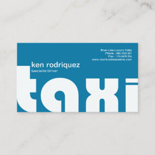 Carte De Visite Magnifique Gras Grandes Lettres De Taxi Service De